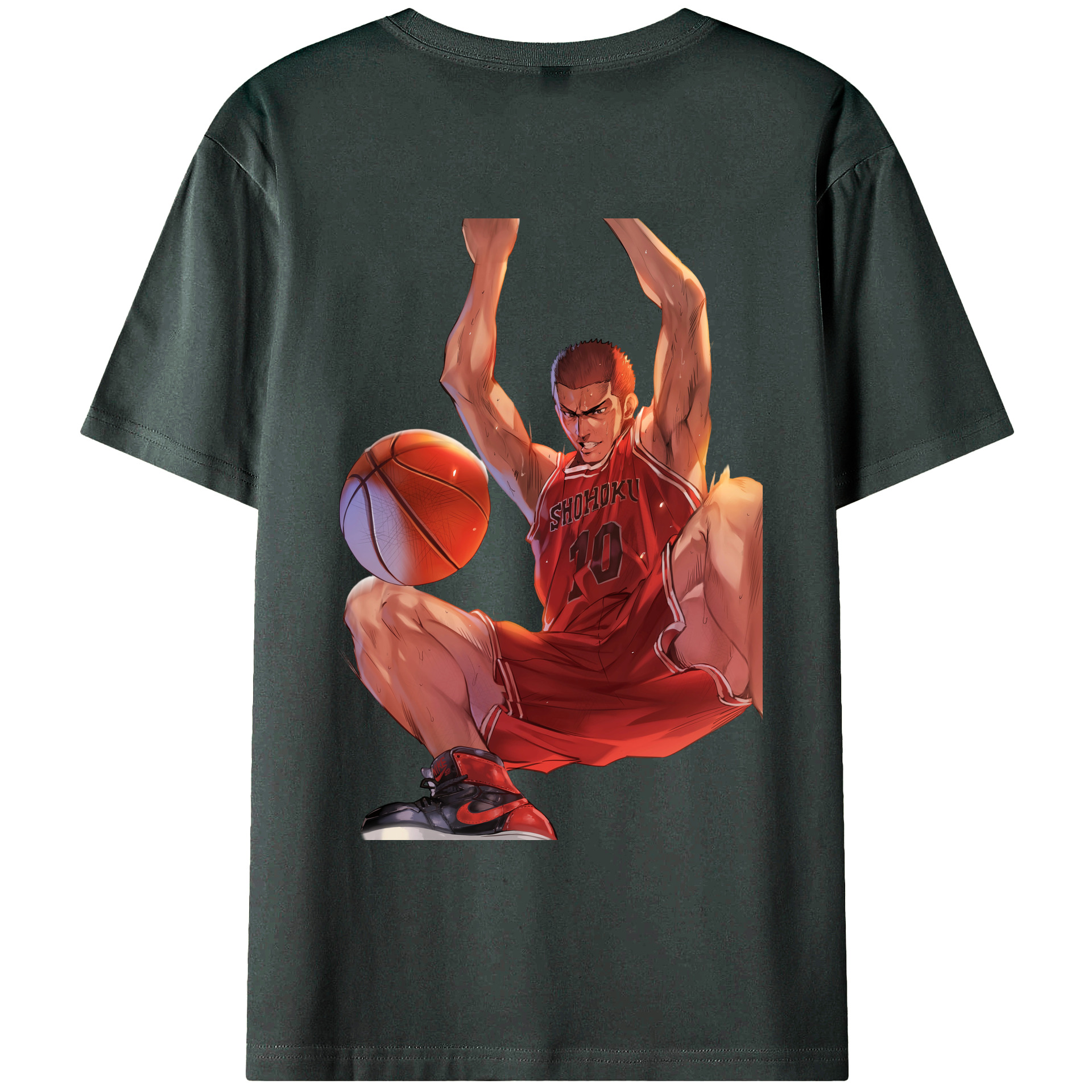 （画像用） SLAM DUNK／スラムダンク 綿100％ メンズ半袖Tシャツ（バックプリント） 通気性